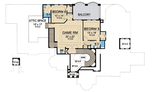 Plan 36126TX: One-Of-A-Kind Luxury Villa - Floor Plan - 2nd Floor - European, Mediterranean