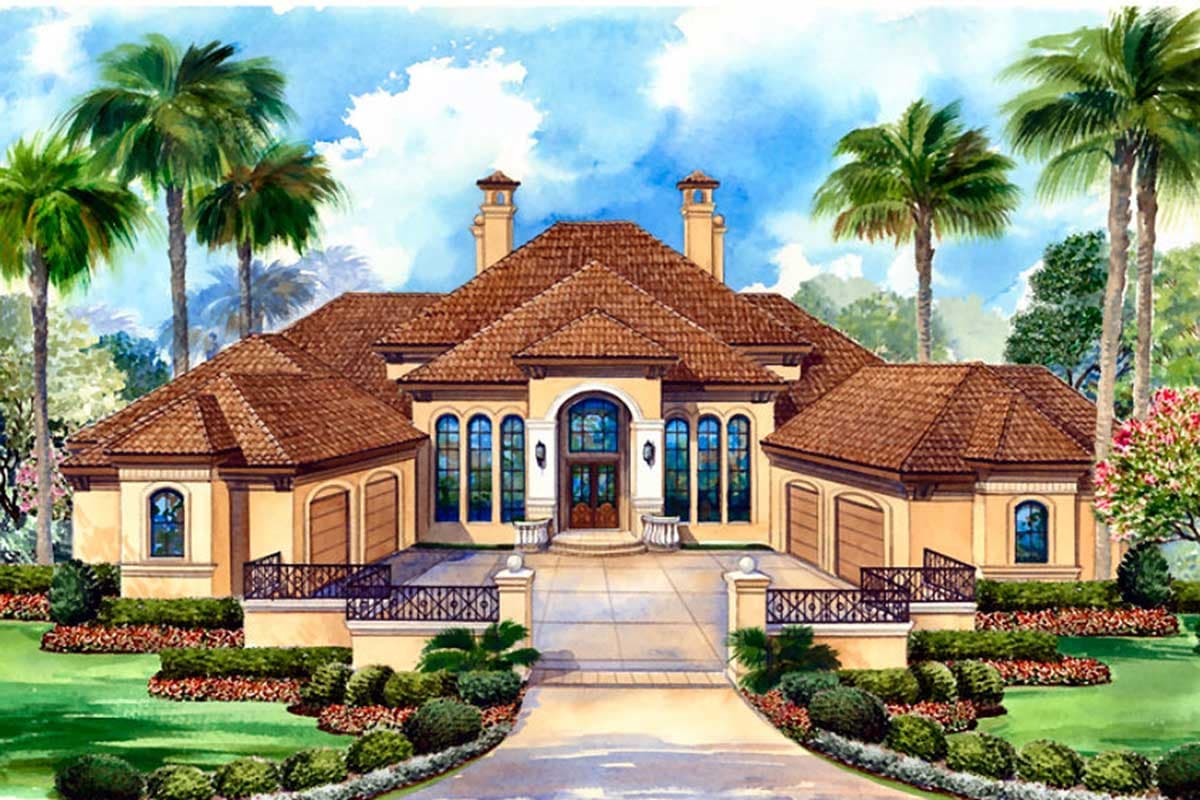 Plan 36127TX: 4-Bed House Plan with Elegant Motor Court and High Ceilings - Image #26 - European, French Country, Mediterranean