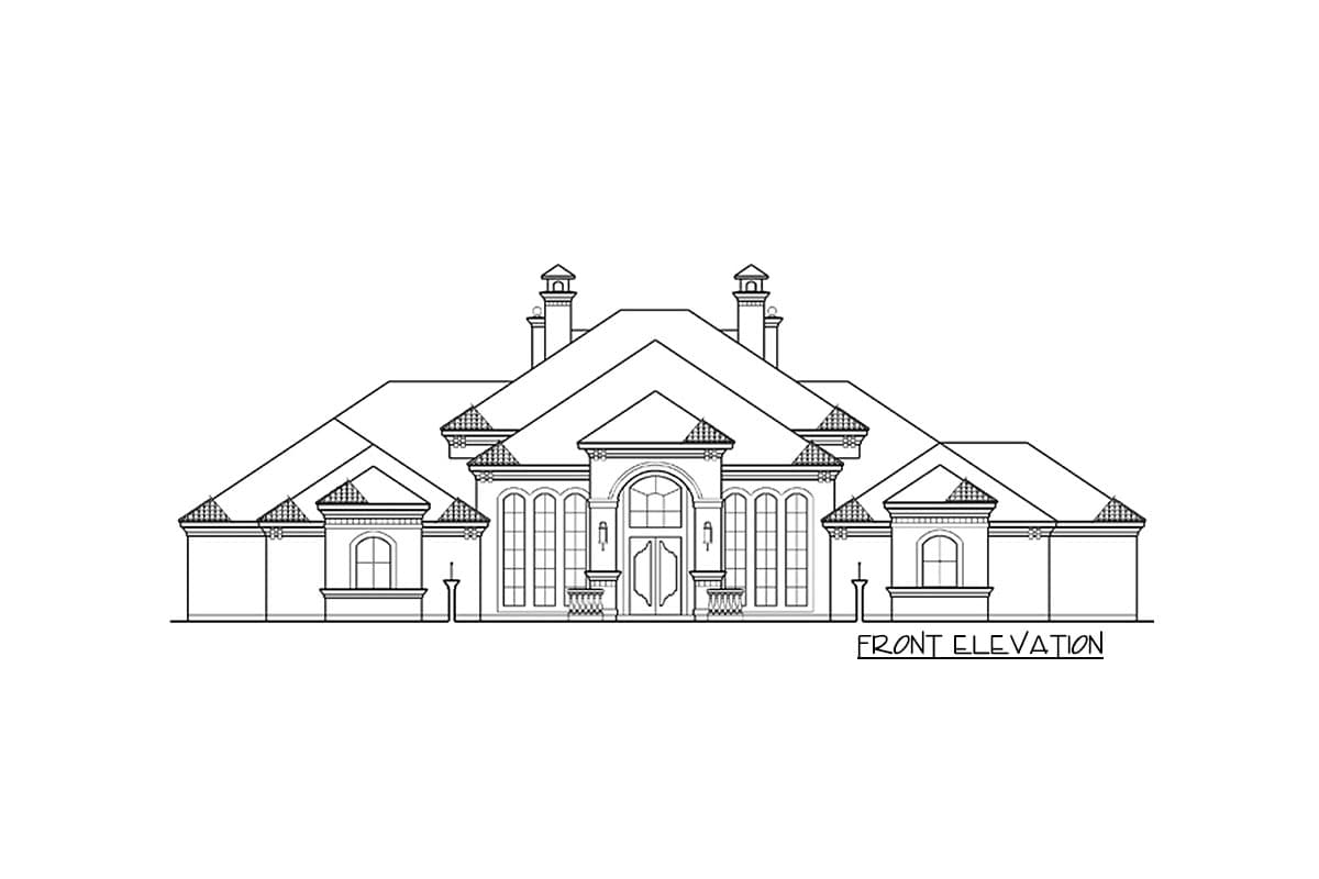 Plan 36127TX: 4-Bed House Plan with Elegant Motor Court and High Ceilings - Image #27 - European, French Country, Mediterranean