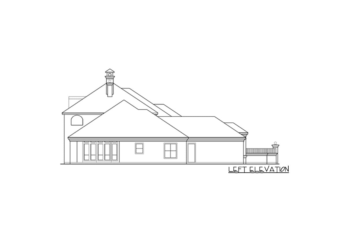 Plan 36127TX: 4-Bed House Plan with Elegant Motor Court and High Ceilings - Image #28 - European, French Country, Mediterranean
