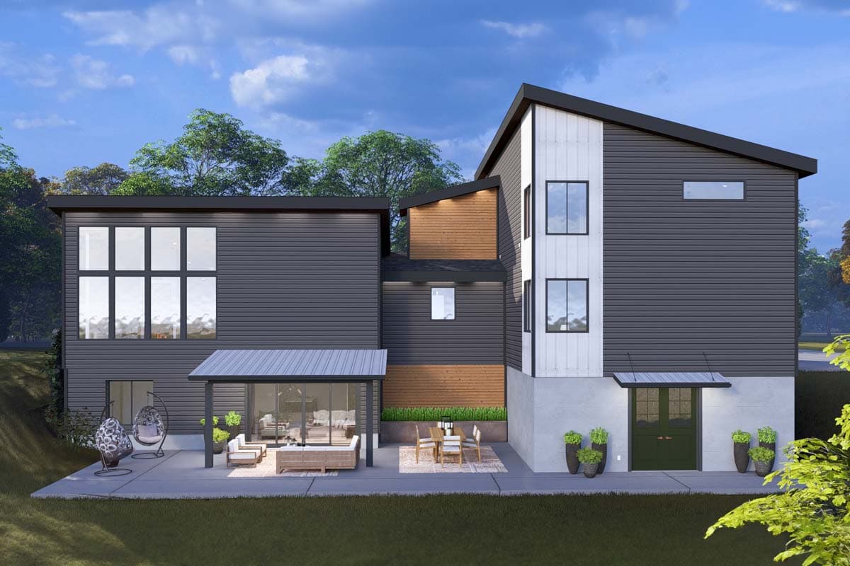 Plan 61498UT: 4-Bed Modern House Plan with 2-Car Garage - 2784 Sq Ft - Image #4 - Contemporary, Modern