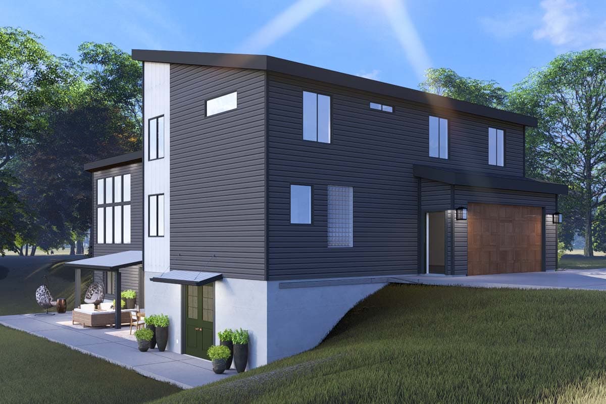 Plan 61498UT: 4-Bed Modern House Plan with 2-Car Garage - 2784 Sq Ft - Image #6 - Contemporary, Modern