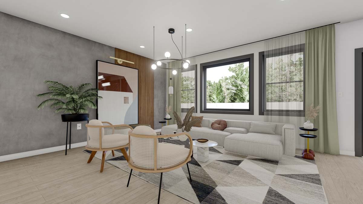 Plan 61499UT: One-Story Ranch House Plan with 3 Clustered Bedrooms - 1595 Sq Ft - Image #4 - Ranch, Traditional