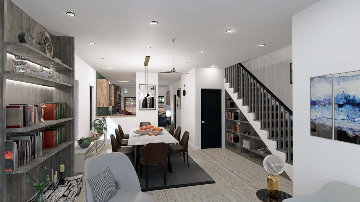 Plan 147003RML: 19-Foot-Wide Modern Farmhouse Plan with Second Floor Flex Room - 1755 Sq Ft - Image #8 - Craftsman, Modern Farmhouse, New American, Northwest