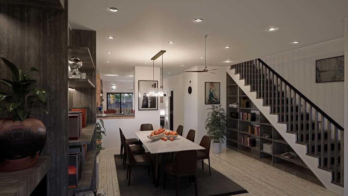 Plan 147003RML: 19-Foot-Wide Modern Farmhouse Plan with Second Floor Flex Room - 1755 Sq Ft - Image #9 - Craftsman, Modern Farmhouse, New American, Northwest