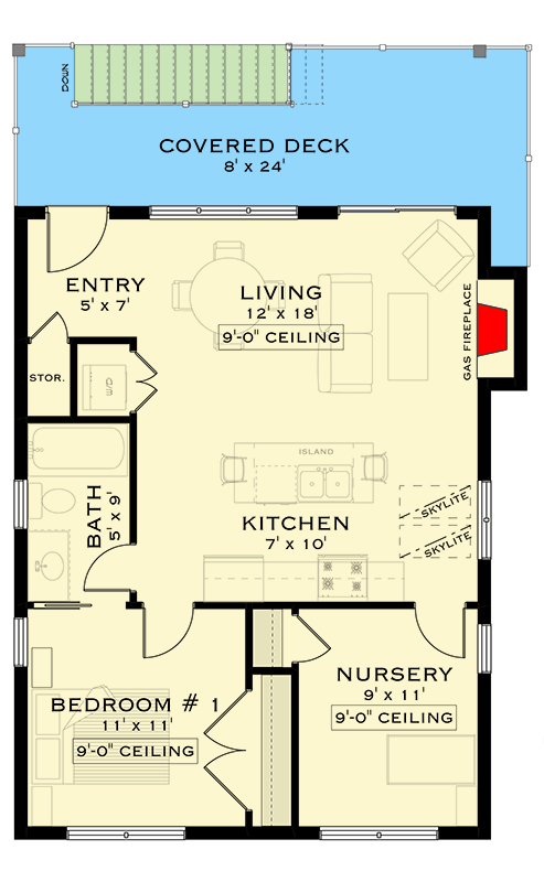 Plan 147004RML: 2-Car Carriage House Plan with Flex Space Above - 781 Sq Ft - Floor Plan - 2nd Floor - Carriage, Craftsman, Northwest