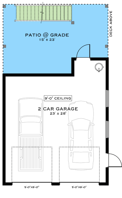 Plan 147004RML: 2-Car Carriage House Plan with Flex Space Above - 781 Sq Ft - Floor Plan - Main Level - Carriage, Craftsman, Northwest