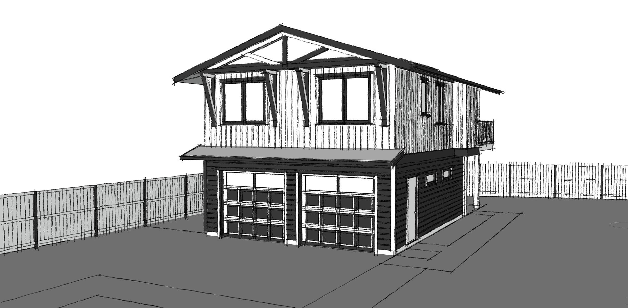Plan 147004RML: 2-Car Carriage House Plan with Flex Space Above - 781 Sq Ft - Image #4 - Carriage, Craftsman, Northwest