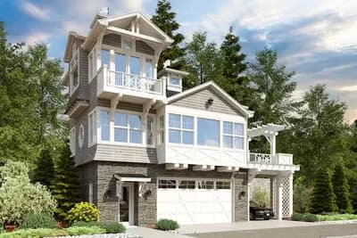 Garage Plan with Carport and Open Living Space and Loft - 1100 Sq Ft of Parking