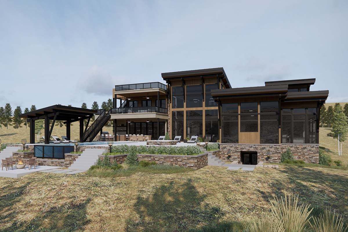 Plan 23961JD: Modern Mountain House Plan with 6 Bedrooms and Rooftop Deck - 8955 Sq Ft - Image #14 - Mid Century Modern, Modern, Mountain