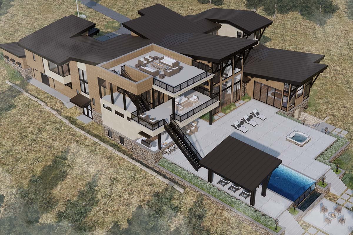 Plan 23961JD: Modern Mountain House Plan with 6 Bedrooms and Rooftop Deck - 8955 Sq Ft - Image #16 - Mid Century Modern, Modern, Mountain