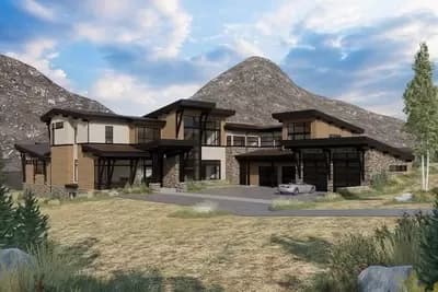 Modern Mountain House Plan with 6 Bedrooms and Rooftop Deck - 8955 Sq Ft