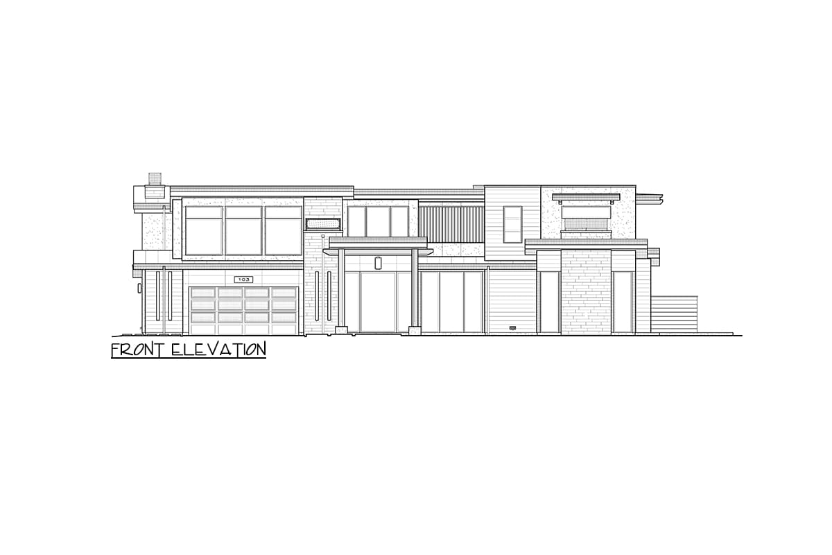 Plan 23964JD: 4-Bed Modern House Plan with Outdoor Living Room and Bar - 5655 Sq Ft - Image #20 - Contemporary, Mid Century Modern, Modern, Northwest
