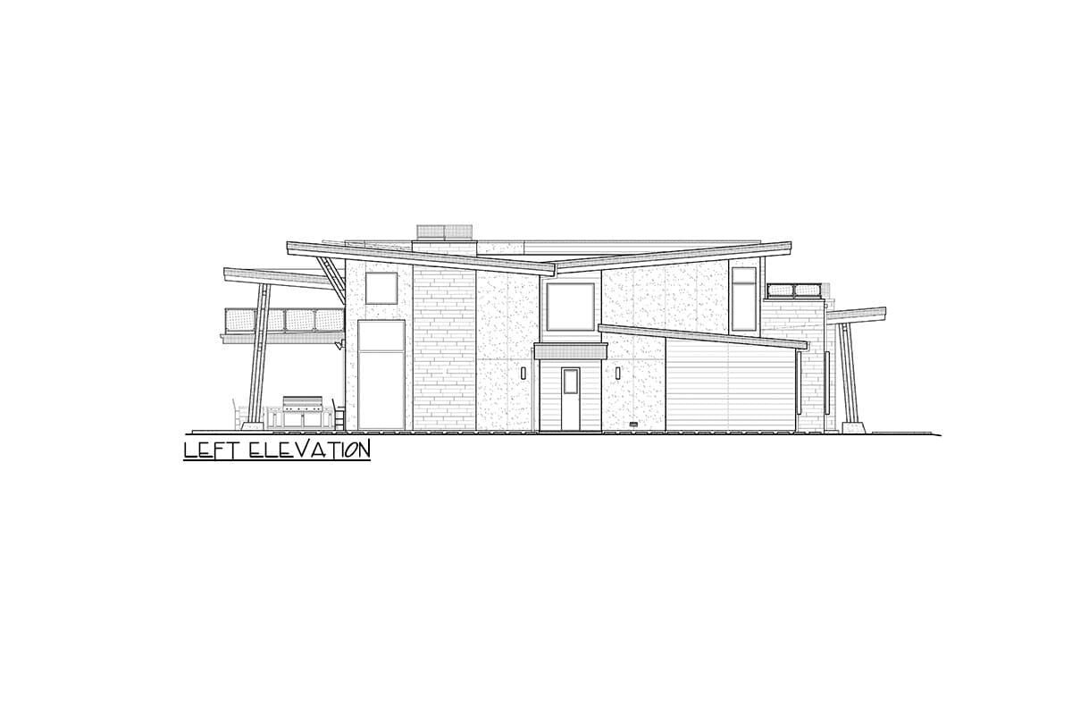 Plan 23964JD: 4-Bed Modern House Plan with Outdoor Living Room and Bar - 5655 Sq Ft - Image #21 - Contemporary, Mid Century Modern, Modern, Northwest