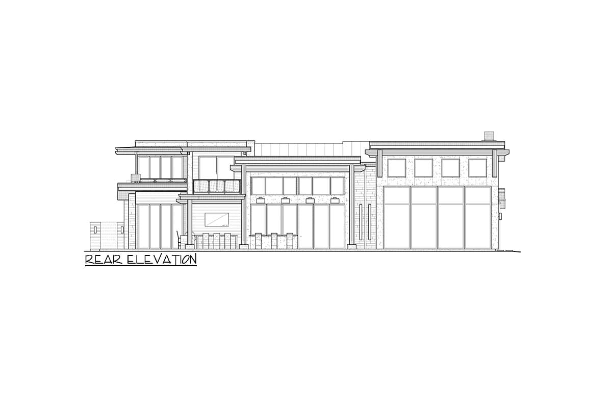 Plan 23964JD: 4-Bed Modern House Plan with Outdoor Living Room and Bar - 5655 Sq Ft - Image #22 - Contemporary, Mid Century Modern, Modern, Northwest