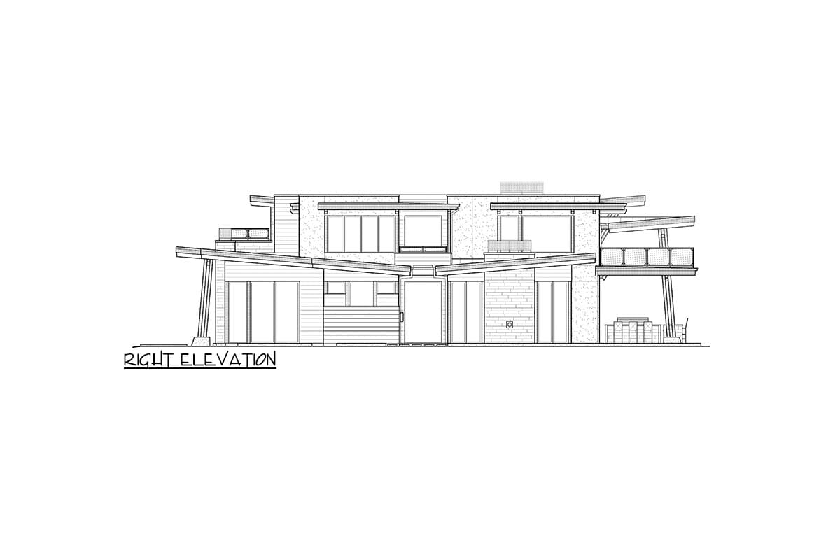 Plan 23964JD: 4-Bed Modern House Plan with Outdoor Living Room and Bar - 5655 Sq Ft - Image #23 - Contemporary, Mid Century Modern, Modern, Northwest