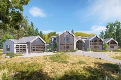 Scandinavian-Inspired Modern House Plan with Flex Room and 3-Car Garage - 5185 Sq Ft