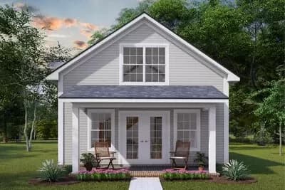 730 Square Foot Country House Plan with ADU or Rental Potential