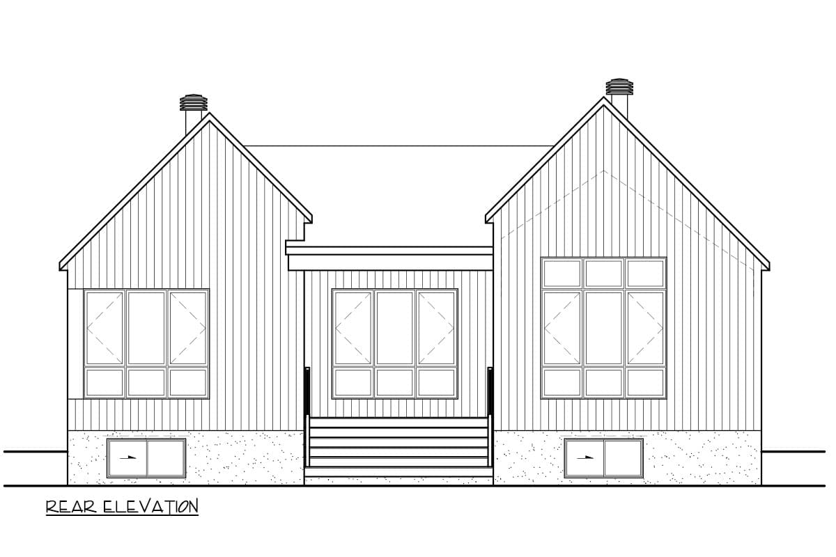 Plan 801163PM: Scandinavian-Inspired 2-Bed House Plan with Open Concept Layout - 1393 Sq Ft - Image #4 - Contemporary, Modern, Scandinavian