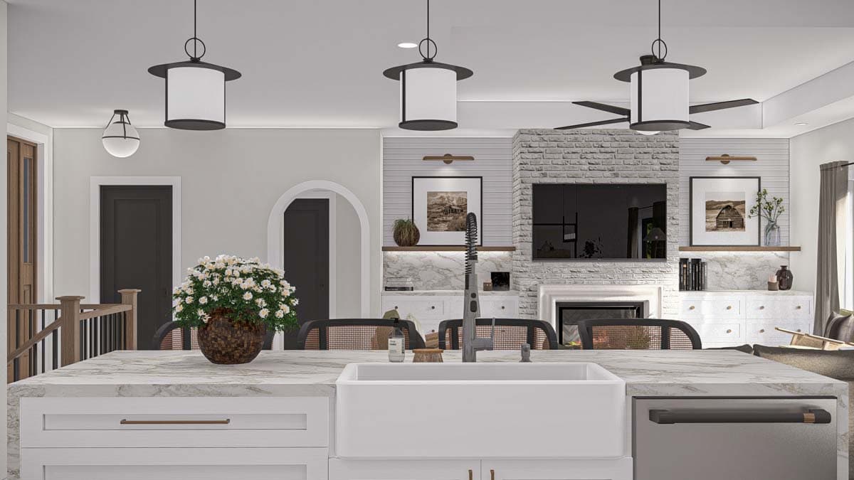 Plan 623341DJ: Country House Plan with 3-Car Garage and Island Kitchen - 1785 Sq Ft - Image #9 - Country, Farmhouse, Ranch