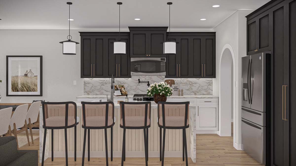 Plan 623341DJ: Country House Plan with 3-Car Garage and Island Kitchen - 1785 Sq Ft - Image #11 - Country, Farmhouse, Ranch