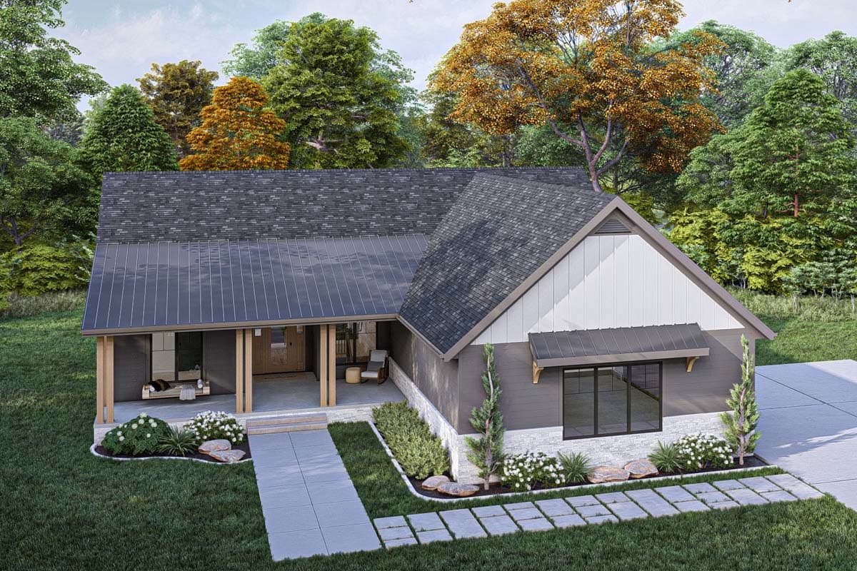 Plan 623341DJ: Country House Plan with 3-Car Garage and Island Kitchen - 1785 Sq Ft - Image #25 - Country, Farmhouse, Ranch
