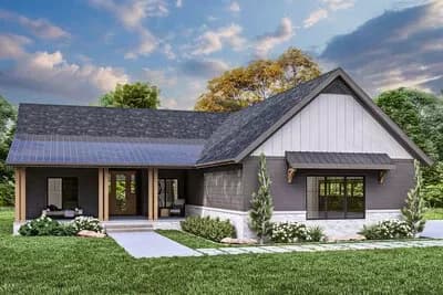 Country House Plan with 3-Car Garage and Island Kitchen - 1785 Sq Ft