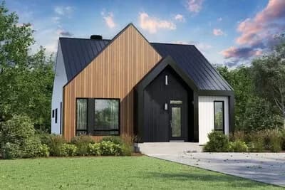 Scandinavian 2-Bed House Plan with Small Footprint - 1340 Sq Ft