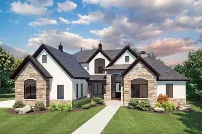 Transitional House Plan with Two Living Levels and Lower Level Expansion - 4014 Sq Ft