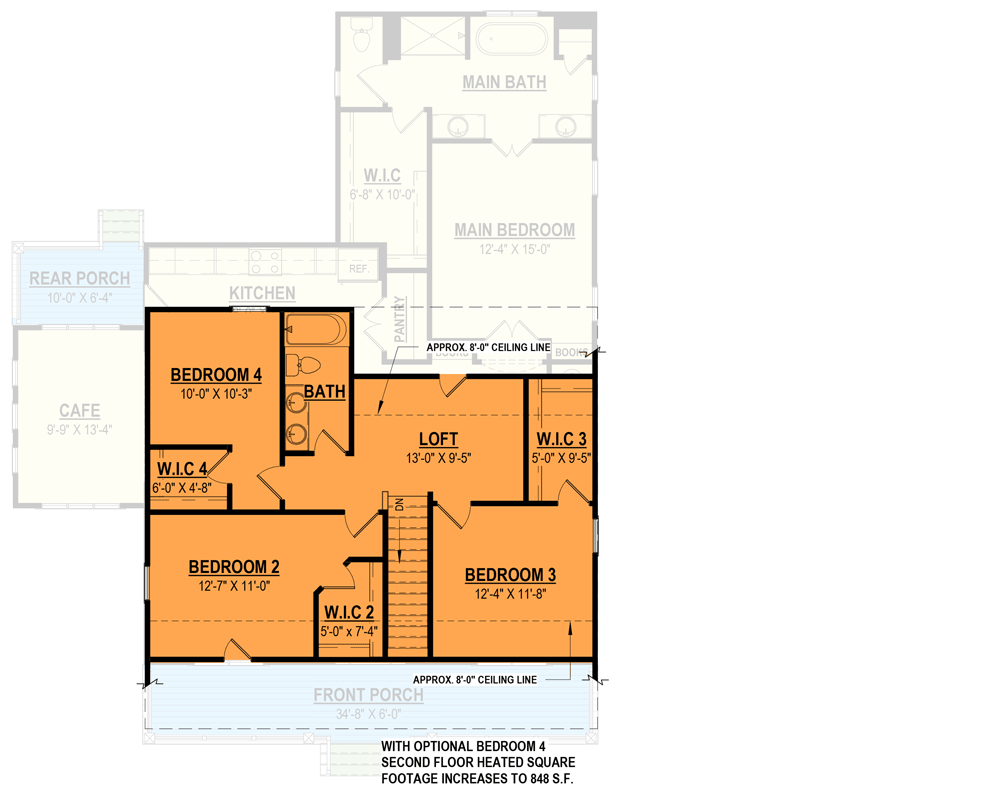Plan 83660CRW: 3-Bed Modern Farmhouse with 2-Car Garage Option - 2380 Sq Ft - Floor Plan - Alt. 2nd Floor - 4th Bedroom Option (+$225) - Country, Farmhouse, Modern Farmhouse, New American