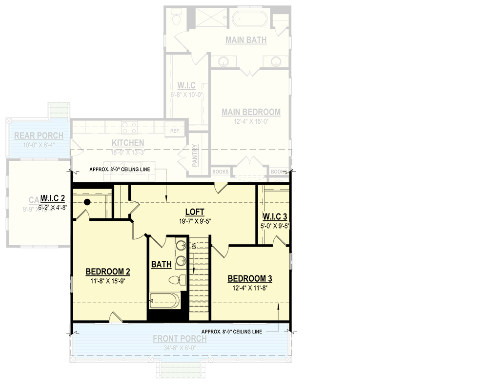 Plan 83660CRW: 3-Bed Modern Farmhouse with 2-Car Garage Option - 2380 Sq Ft - Floor Plan - 2nd Floor - Country, Farmhouse, Modern Farmhouse, New American