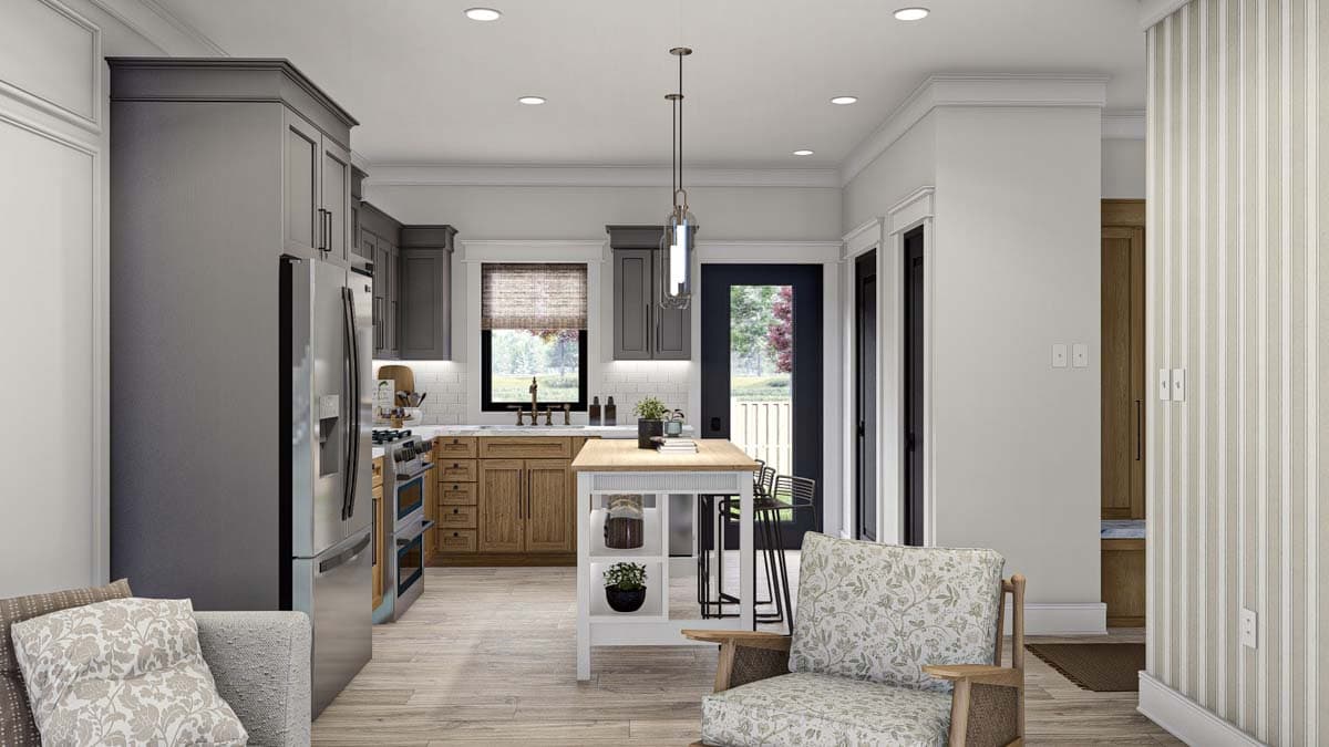 Plan 623342DJ: Duplex House Plan with Side-By-Side 3-Bedroom Units - 1277 Sq Ft Each - Image #7 - Modern Farmhouse, New American, Traditional