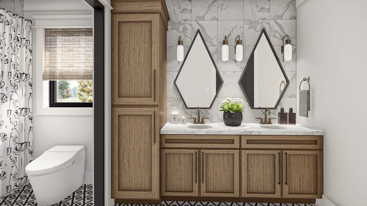 Plan 623342DJ: Duplex House Plan with Side-By-Side 3-Bedroom Units - 1277 Sq Ft Each - Image #11 - Modern Farmhouse, New American, Traditional