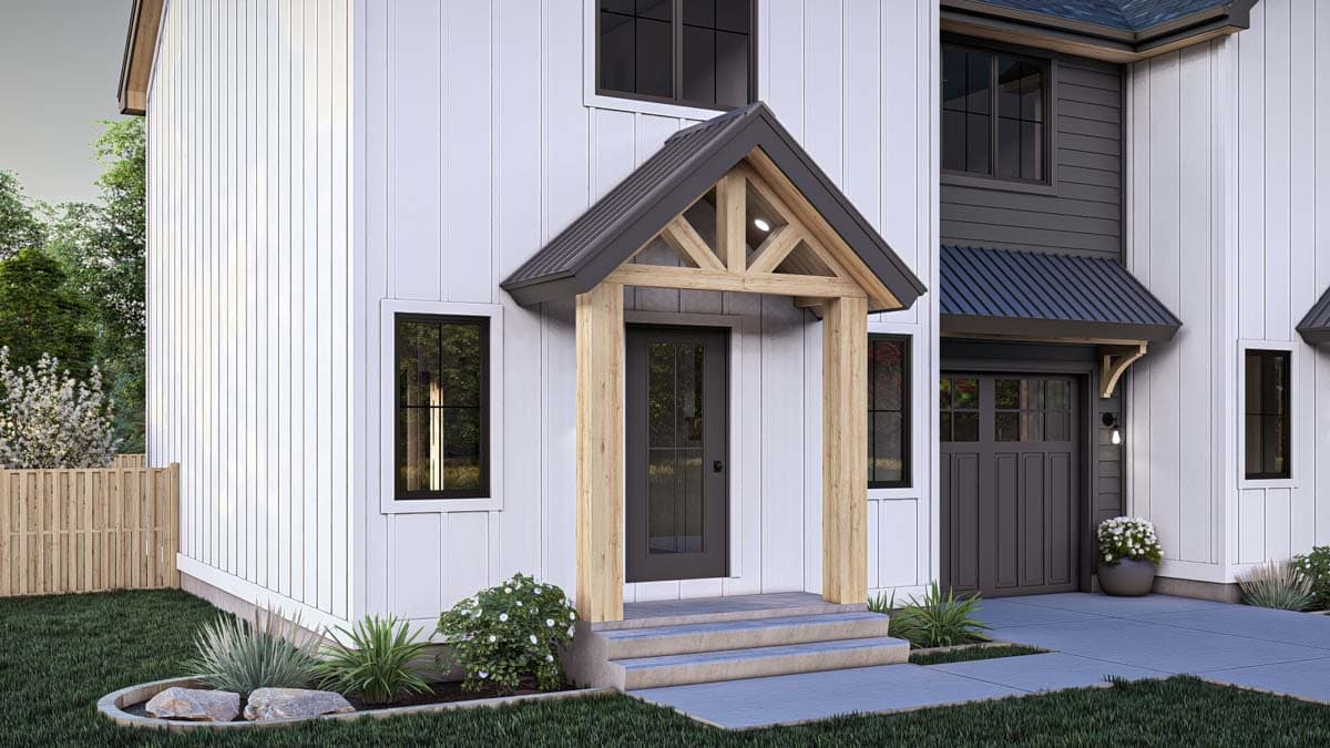 Plan 623342DJ: Duplex House Plan with Side-By-Side 3-Bedroom Units - 1277 Sq Ft Each - Image #13 - Modern Farmhouse, New American, Traditional