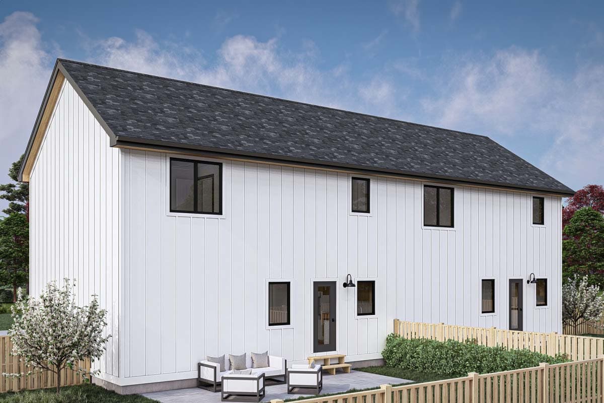 Plan 623342DJ: Duplex House Plan with Side-By-Side 3-Bedroom Units - 1277 Sq Ft Each - Image #15 - Modern Farmhouse, New American, Traditional