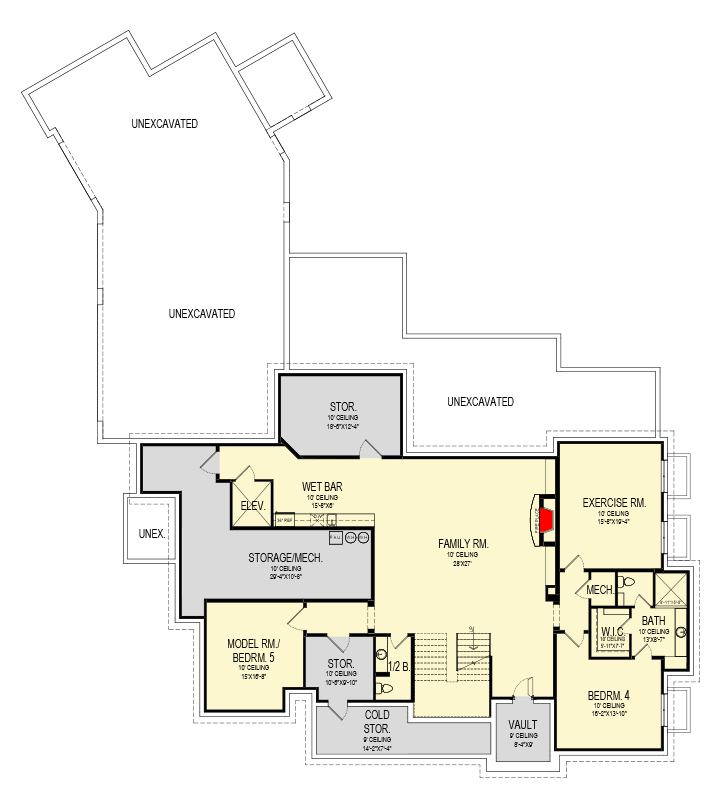 Plan 290187IY: Transitional House Plan with Elevator and Lower Level Expansion - 5832 Sq Ft - Floor Plan - 3rd Floor - European, Southern, Transitional