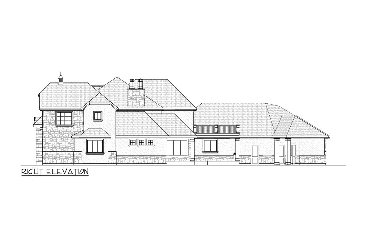 Plan 290187IY: Transitional House Plan with Elevator and Lower Level Expansion - 5832 Sq Ft - Image #5 - European, Southern, Transitional