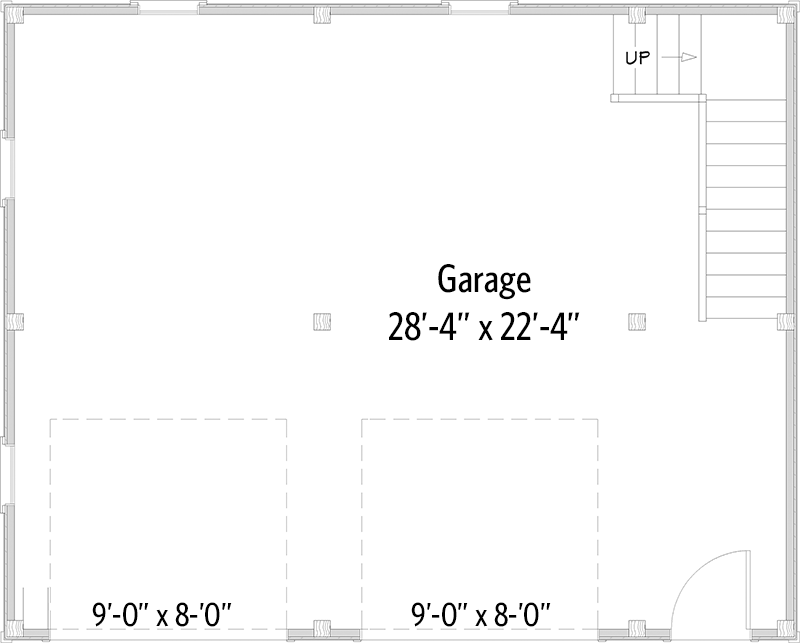Plan 373008TMB: Modern Craftsman-Style Timber-Frame Garage Barn with Workshop Loft - 1387 Sq Ft  - Floor Plan - Main Level - Barndominium, Country, Craftsman, Modern Farmhouse, Rustic