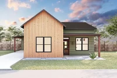 3 Bed Small Country House Plan with 1-Car Garage - 1635 Sq Ft