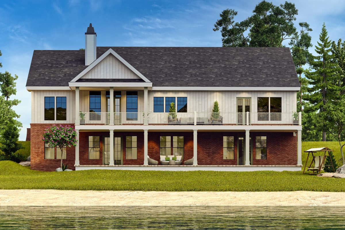 Plan 12331JL: Craftsman Mountain or Lake House Plan with Angled Garage and Views in Back - 2619 Sq Ft - Image #6 - Craftsman, Mountain, Northwest