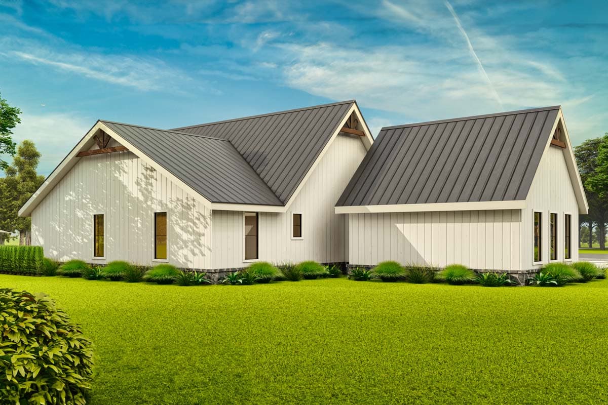 Plan 12332JL: 1-Story Barndominium-Style House Plan with Front and Side Porches - 1983 Sq Ft - Image #5 - Barndominium, Country, Mountain, Ranch, Rustic
