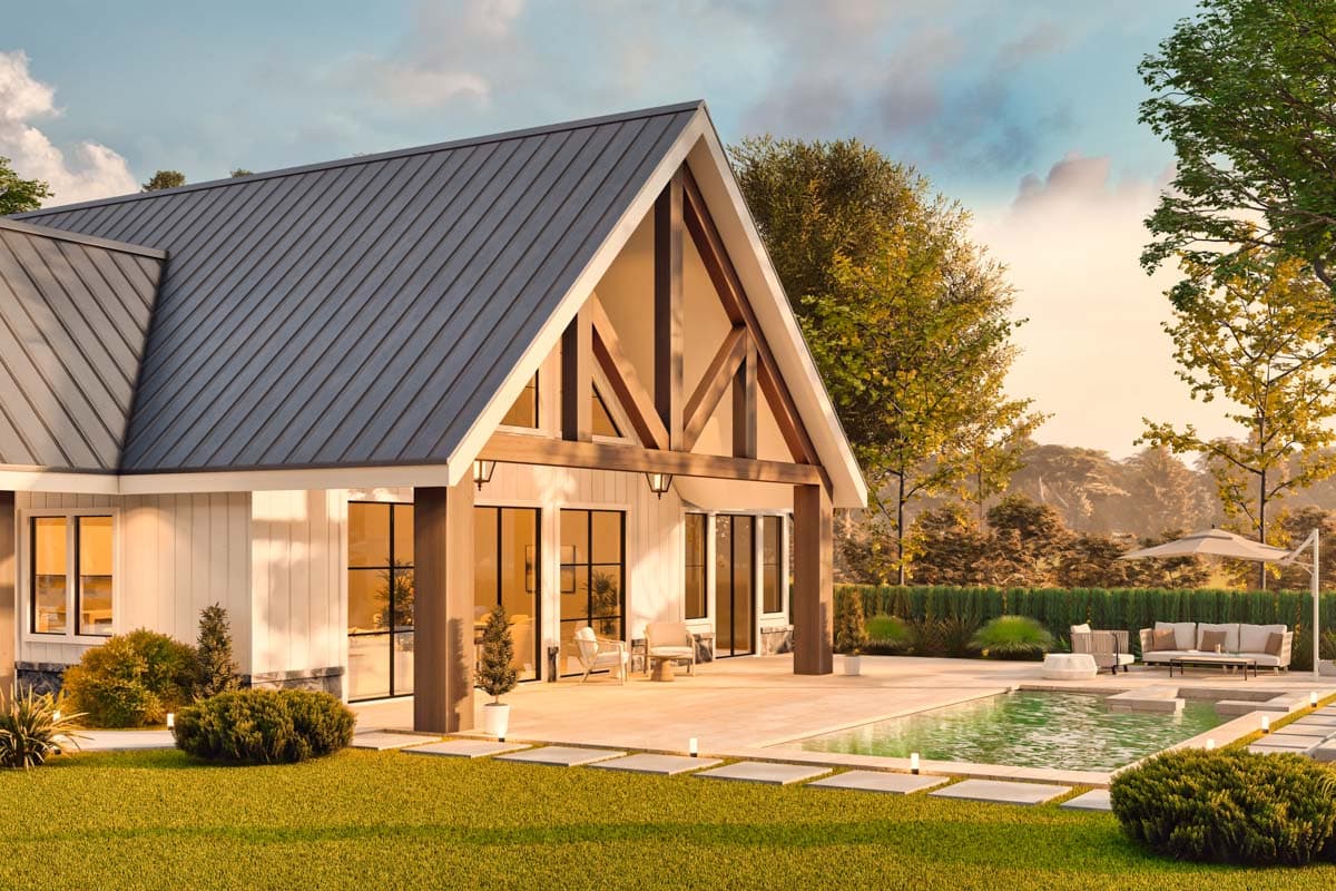 Plan 12332JL: 1-Story Barndominium-Style House Plan with Front and Side Porches - 1983 Sq Ft - Image #9 - Barndominium, Country, Mountain, Ranch, Rustic