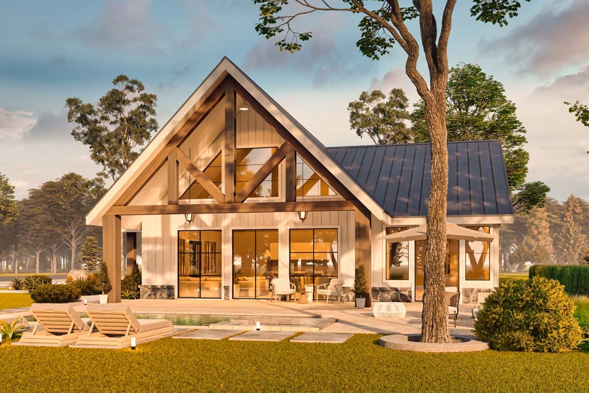 Plan 12332JL: 1-Story Barndominium-Style House Plan with Front and Side Porches - 1983 Sq Ft - Image #10 - Barndominium, Country, Mountain, Ranch, Rustic
