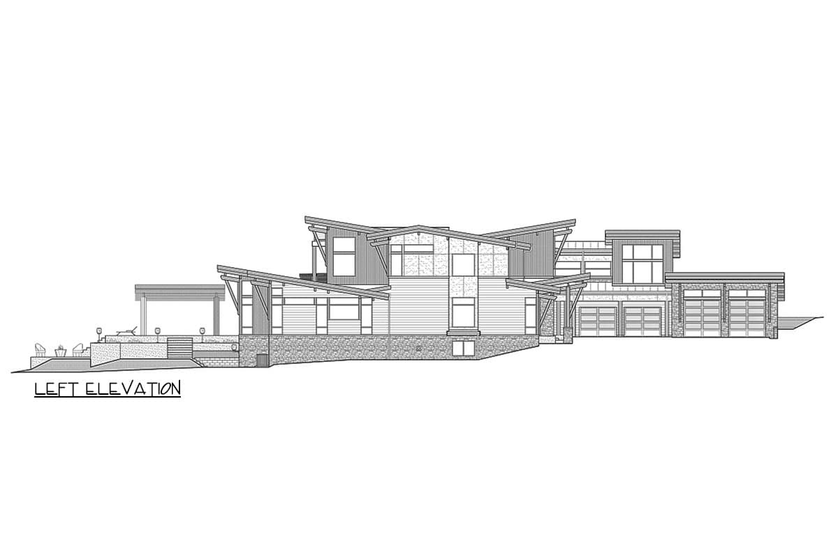 Plan 23966JD: Luxury Modern Mountain House Plan with Finished Lower Level and Roof Deck - 13535 Sq Ft - Image #7 - Mid Century Modern, Modern, Mountain