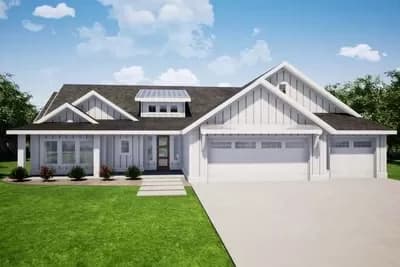3-Bed Modern Farmhouse Plan with Flex Room and Large Outdoor Patio - 2685 Sq Ft