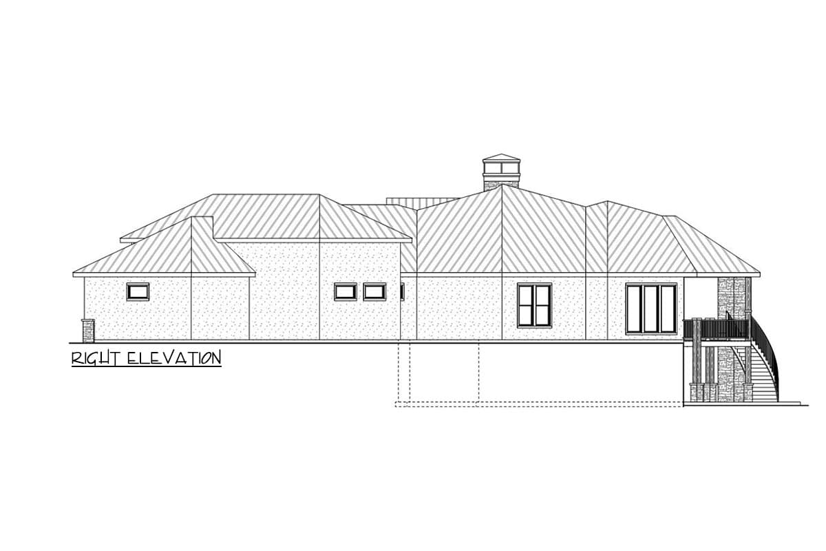 Plan 580089DFT: 3-Bed New American Home Plan with Oversized Angled Garage - 3804 Sq Ft - Image #5 - Country, Craftsman, New American, Traditional