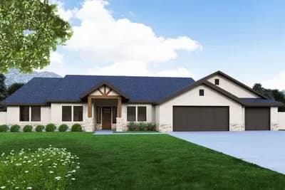 3-Bed Ranch Home Plan with Home Office and 3-Car Garage - 2683 Sq Ft