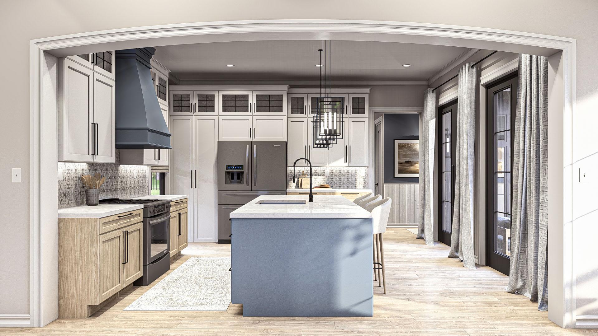 Plan 623344DJ: Cottage-Style House Plan with Courtyard and Covered Patio - 2508 Sq Ft - Image #8 - Cottage, European, Transitional, Tudor