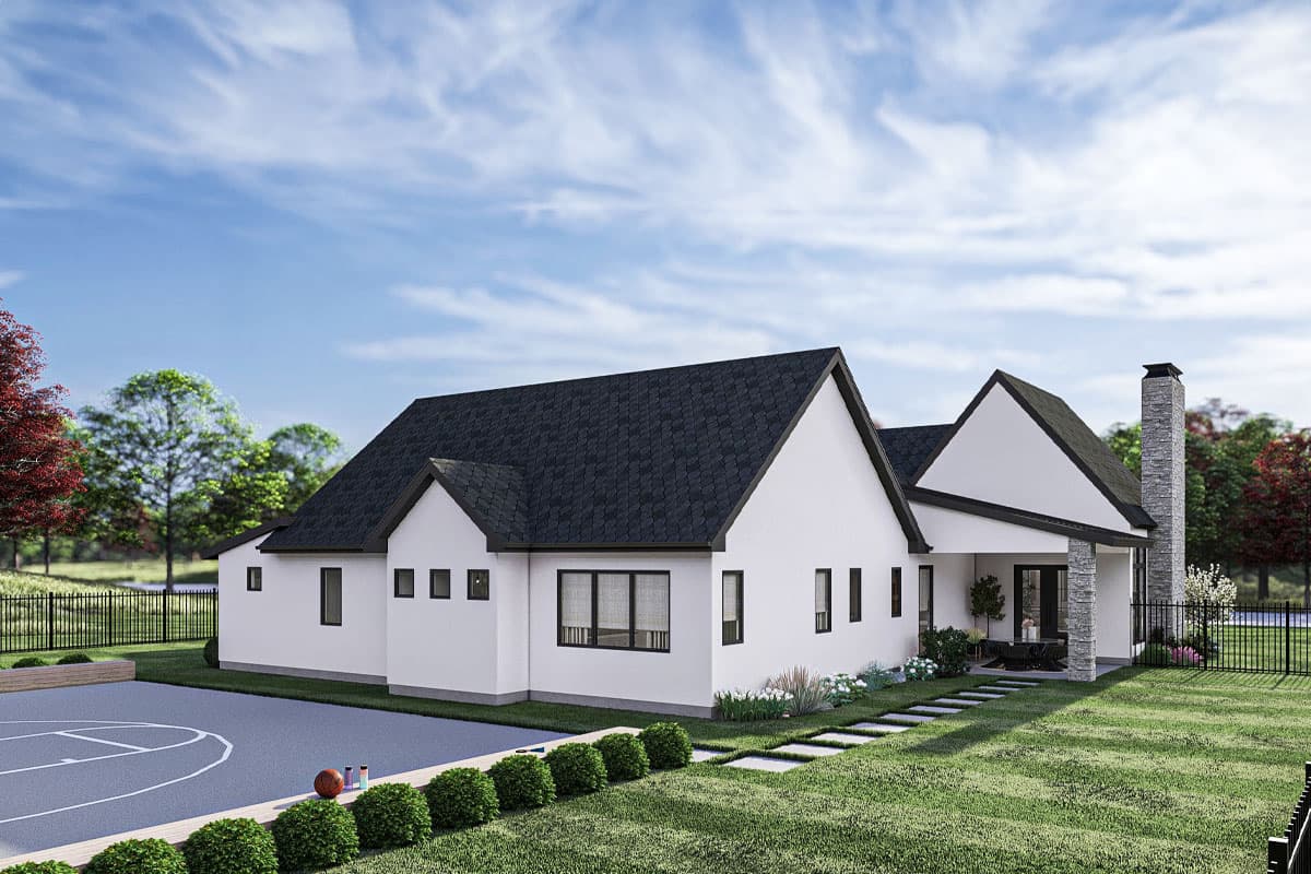 Plan 623344DJ: Cottage-Style House Plan with Courtyard and Covered Patio - 2508 Sq Ft - Image #5 - Cottage, European, Transitional, Tudor