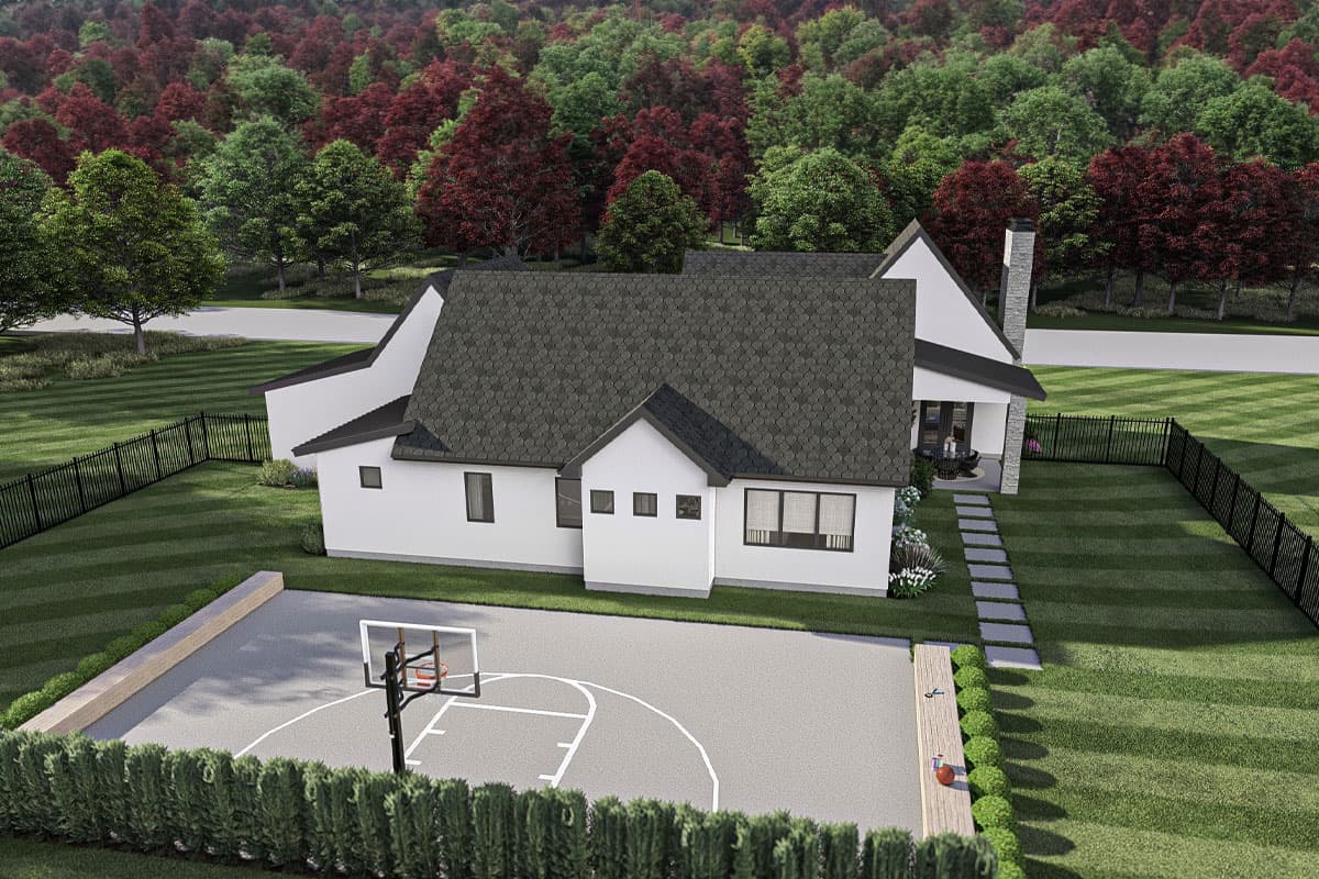 Plan 623344DJ: Cottage-Style House Plan with Courtyard and Covered Patio - 2508 Sq Ft - Image #7 - Cottage, European, Transitional, Tudor